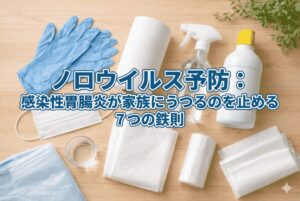 ノロウイルス予防： 感染性胃腸炎が家族にうつるのを止める 7つの鉄則